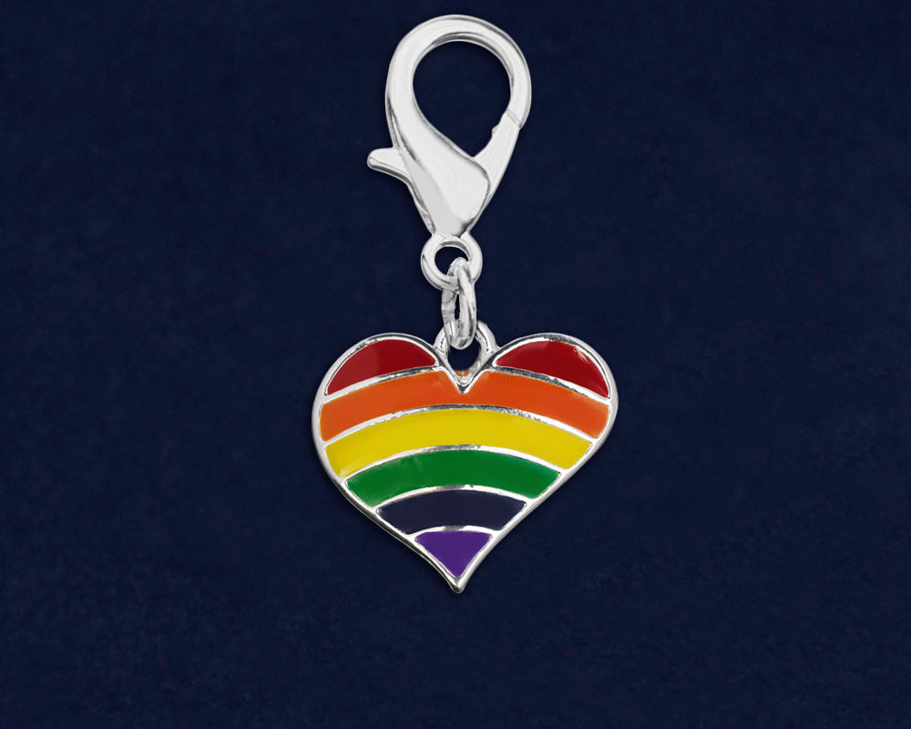 Rainbow Heart Gay Pride Hanging Charms by Fundraising For A Cause