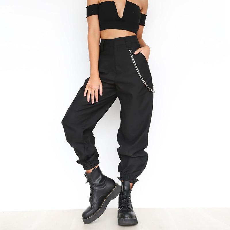 High Waisted Cargo Trousers by White Market