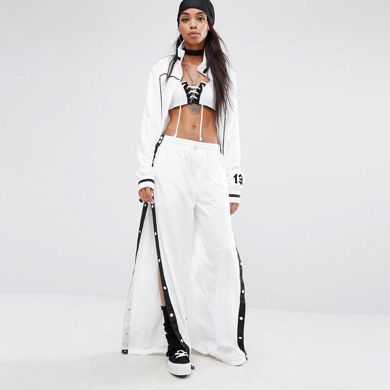Button Up Side Stripe Trousers by White Market