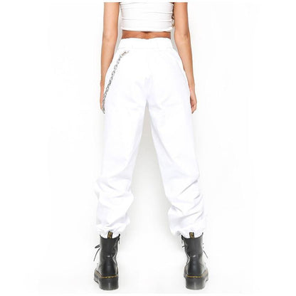 High Waisted Cargo Trousers by White Market