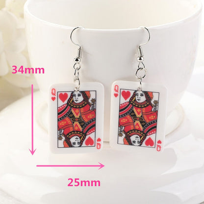 Poker Playing Cards Earrings by White Market