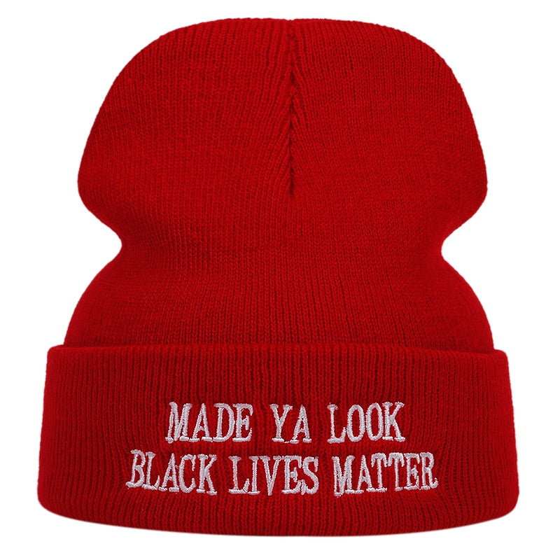 MADE YA LOOK BLACK LIVES MATTER Beanie by White Market