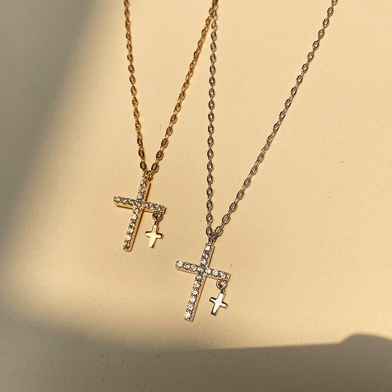 Double Cross Necklace by White Market