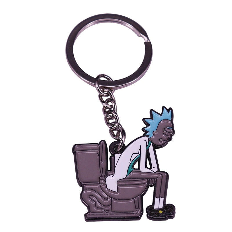 Rick Sitting On The Toilet Loneliness Keyring by White Market