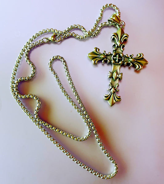 Stainless Steel Cross Necklace by White Market