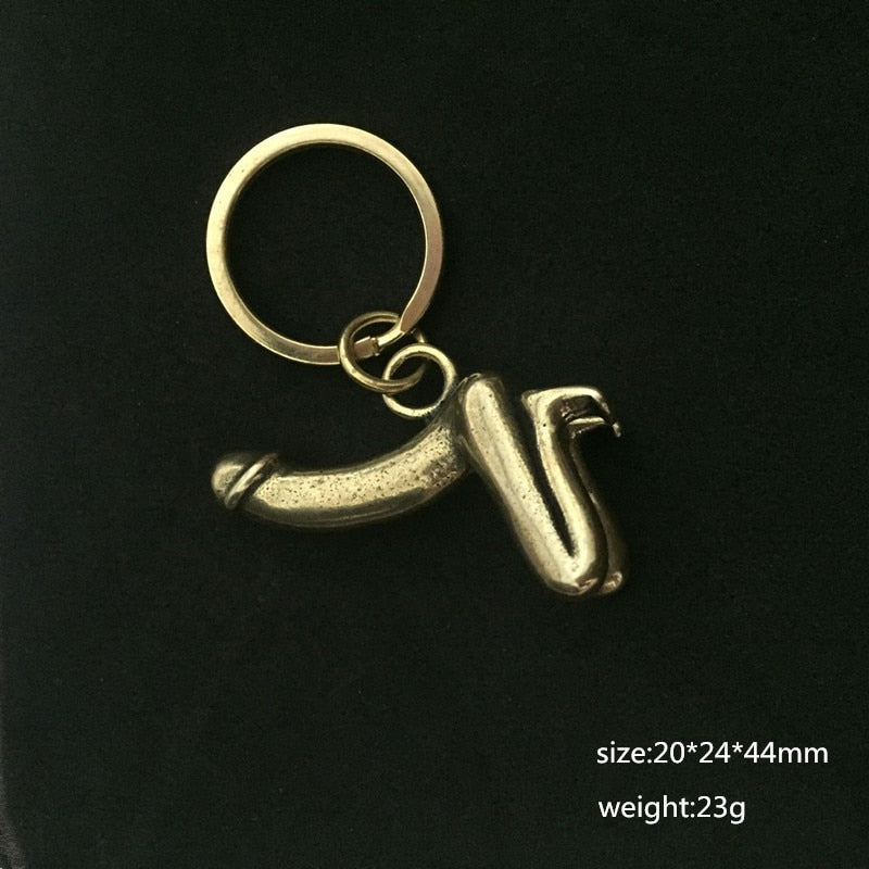 Solid Brass Balls Keychain by White Market