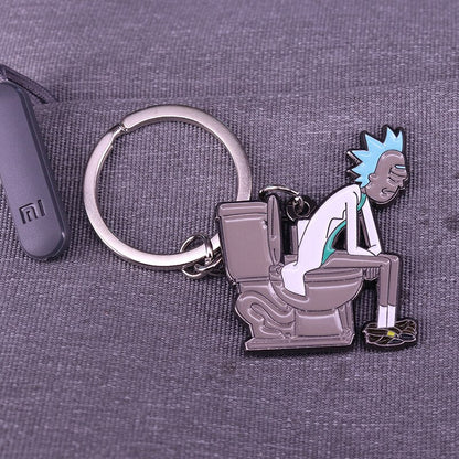 Rick Sitting On The Toilet Loneliness Keyring by White Market