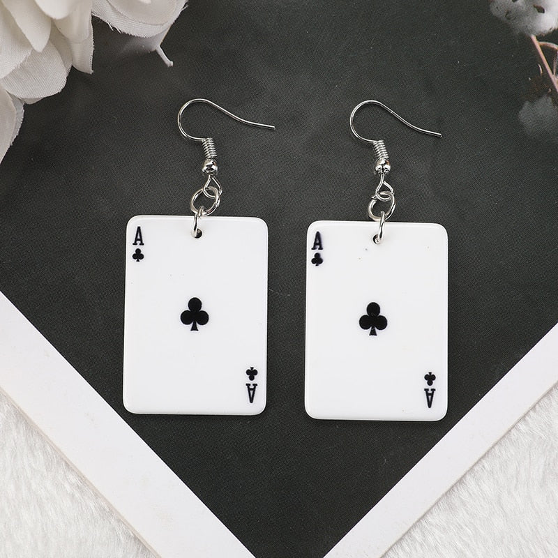 Poker Playing Cards Earrings by White Market