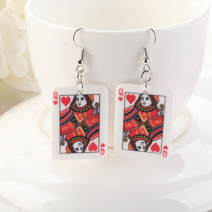 Poker Playing Cards Earrings by White Market