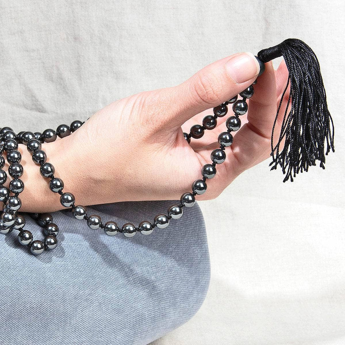 Hematite Mala - High-Energy Gemstones by Tiny Rituals