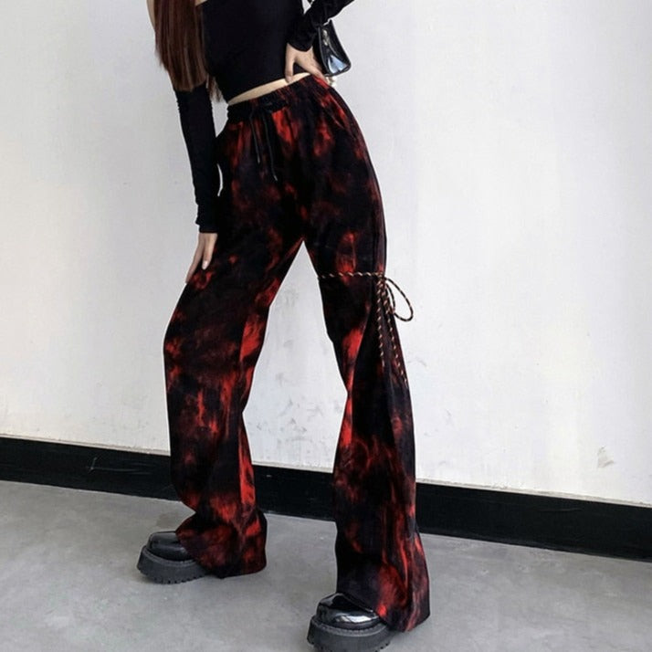 Tie Dye Blood Trousers With Tie by White Market