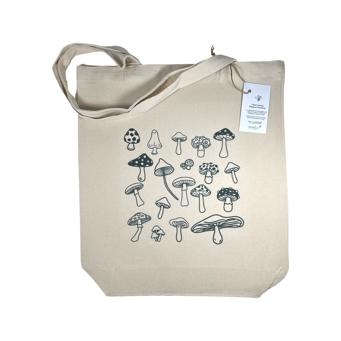 Mushroom Grocery or Book Tote by Sister Bees