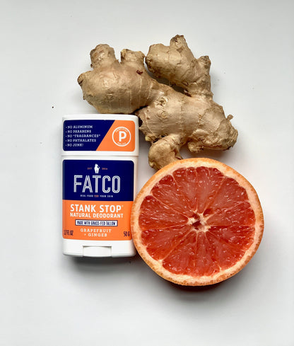 Stank Stop Deodorant Stick, Grapefruit+Ginger, 1.7 Oz by FATCO Skincare Products