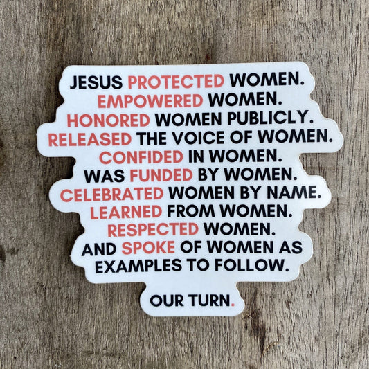 Jesus - Women | Sticker by The Happy Givers