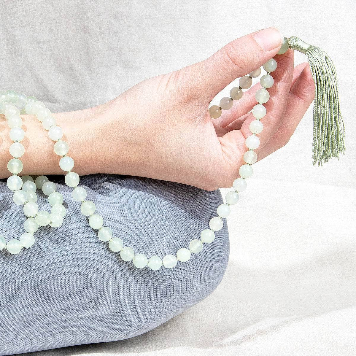 Green Jade Mala - High-Energy Gemstones by Tiny Rituals