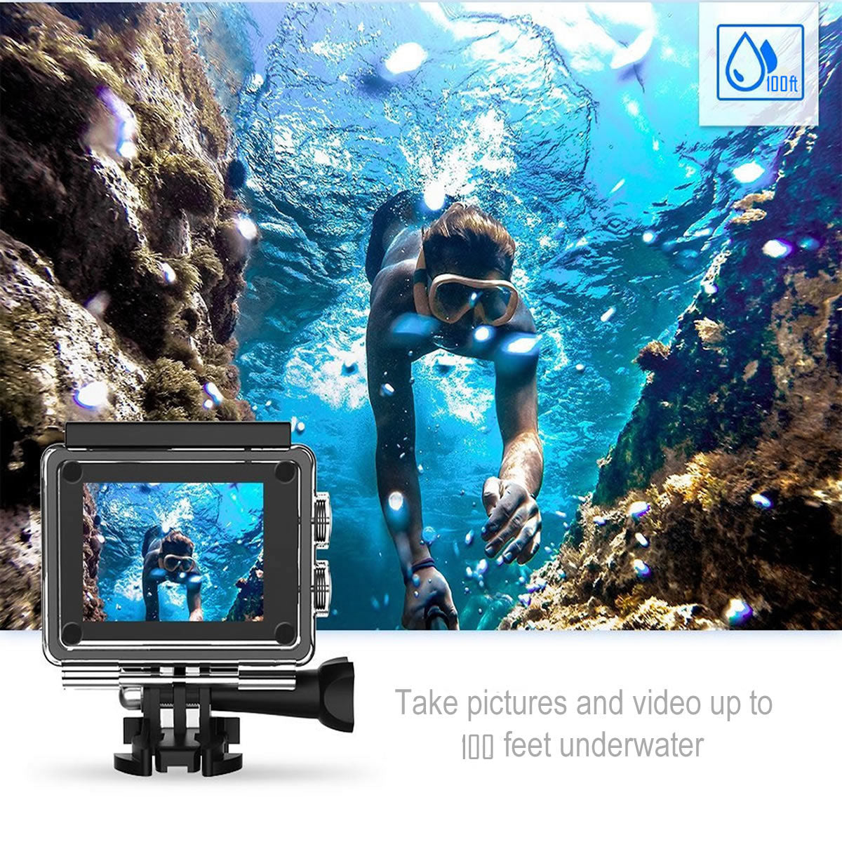 4K  Waterproof All Digital UHD WiFi Camera + RF Remote And Accessories by VistaShops