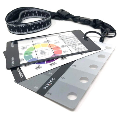 PIXISS Artists View Finder, Color Wheel, Greyscale Value Finder and Measuring Lanyard by Pixiss