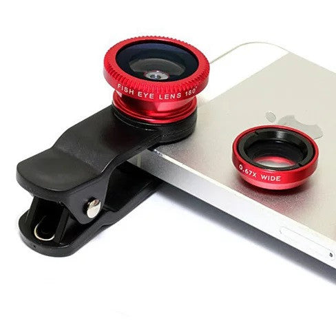 3-in-1 Universal Clip on Smartphone Camera Lens - 6 Colors by VistaShops