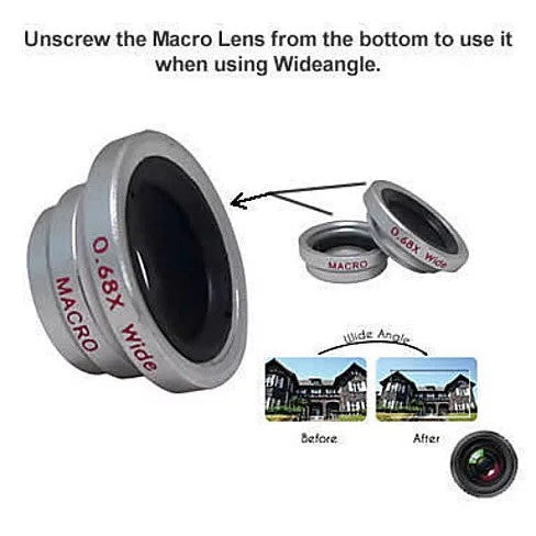 3-in-1 Universal Clip on Smartphone Camera Lens - 6 Colors by VistaShops