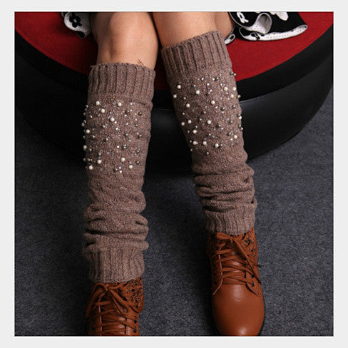 Miss Pearly Legs Leg Warmers With Pearls And Crystals by VistaShops