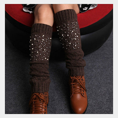 Miss Pearly Legs Leg Warmers With Pearls And Crystals by VistaShops