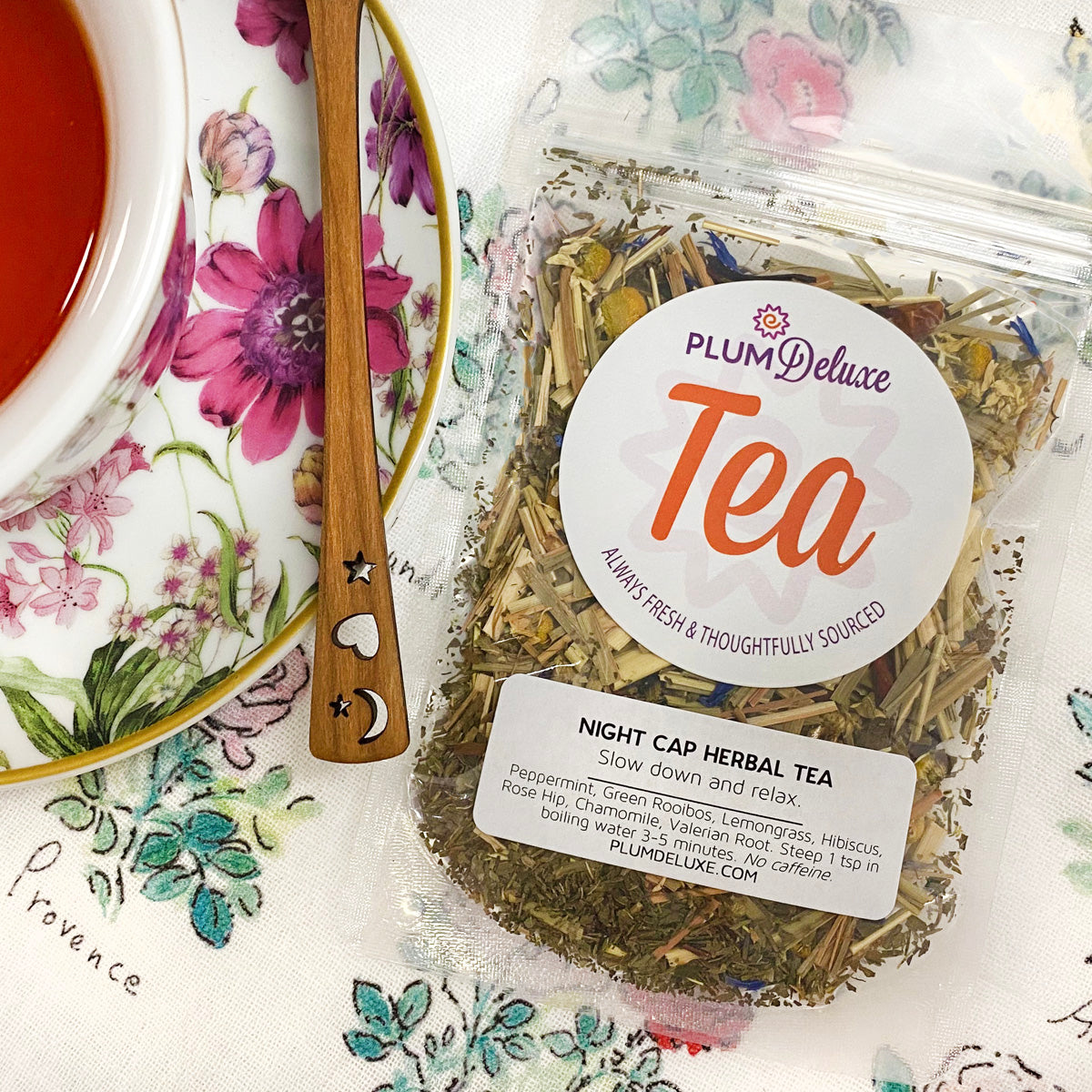 Night Cap Herbal Tea (Valerian Root - Peppermint) by Plum Deluxe Tea