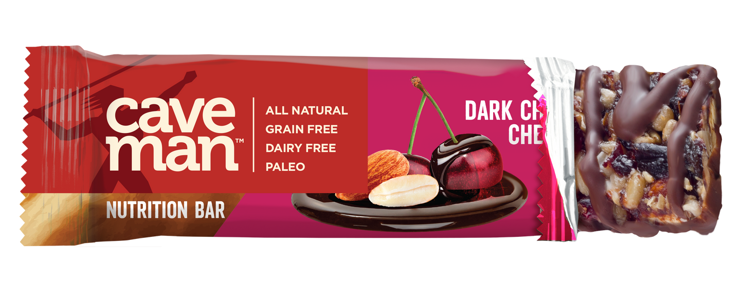 Dark Chocolate Cherry Nut Nutrition Bars by Caveman Foods