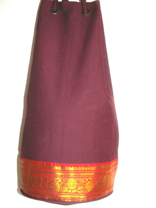 Kids Solid Yoga  Mat Bag with Saree Lace by OMSutra