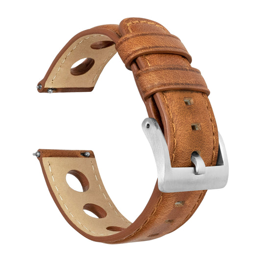 Samsung Galaxy Watch4 | Rally Horween Leather | Caramel Brown by Barton Watch Bands