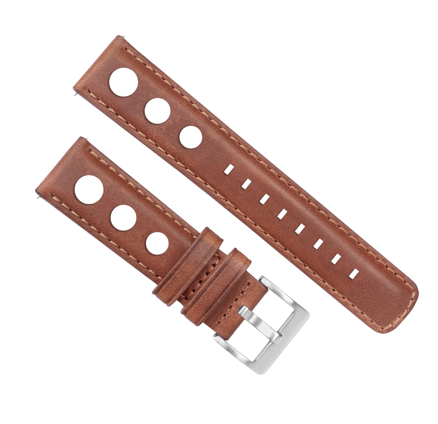 Samsung Galaxy Watch4 | Rally Horween Leather | Caramel Brown by Barton Watch Bands
