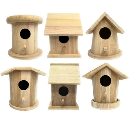 PIXISS Wooden Birdhouses Set of 6 by Pixiss