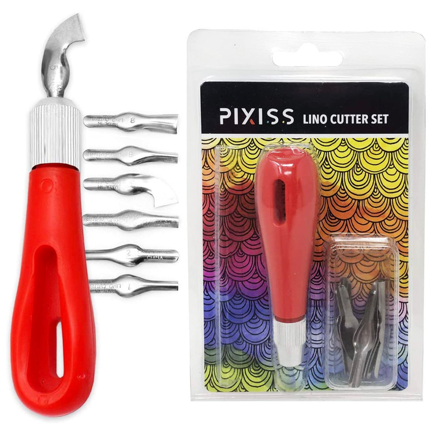PIXISS Lino Cutter with 6 Cutting Blades by Pixiss