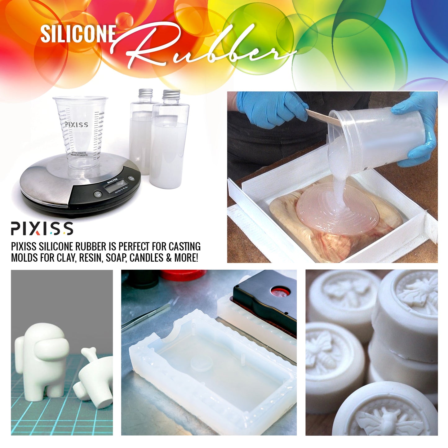 PIXISS Liquid Silicone Rubber For Mold Making - 21.16 oz. Kit by Pixiss