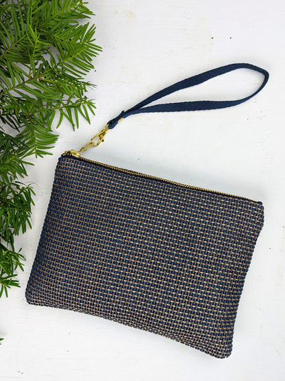 Golden Navy Tweed Purse by Ash & Rose