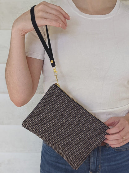 Golden Navy Tweed Purse by Ash & Rose