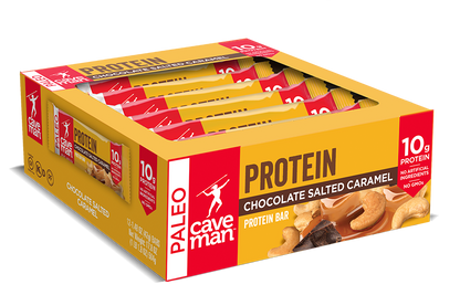 Chocolate Salted Caramel Protein Bars by Caveman Foods