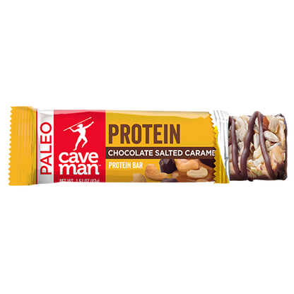 Chocolate Salted Caramel Protein Bars by Caveman Foods