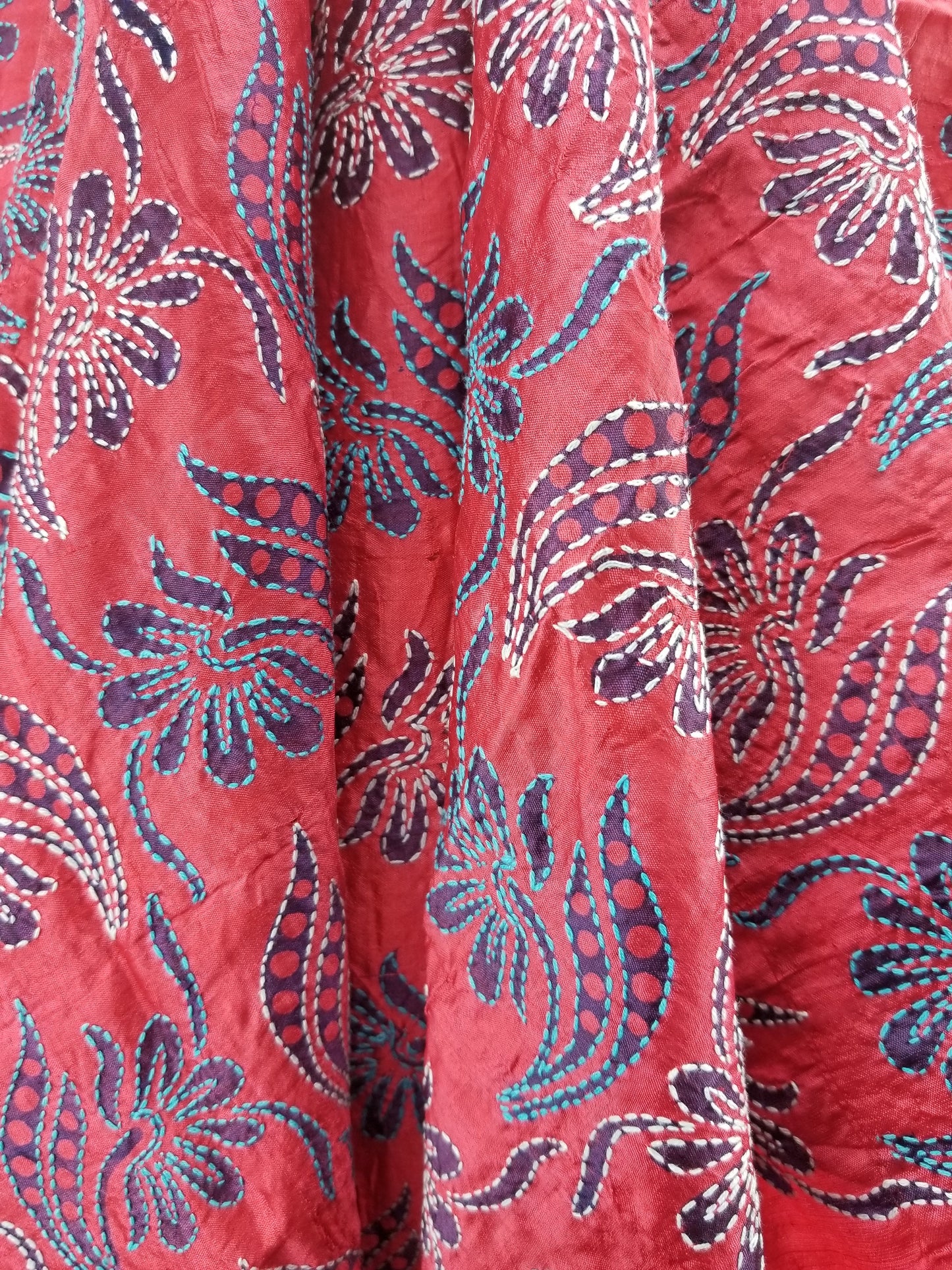 Hand embroidered Silk Fabric from Artisans in India by OMSutra