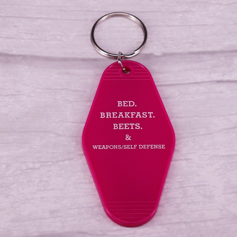 Schrute Farms Beet Hotel KeyChain by White Market