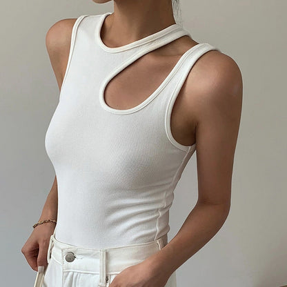 Double Strap Ribbed Top by White Market