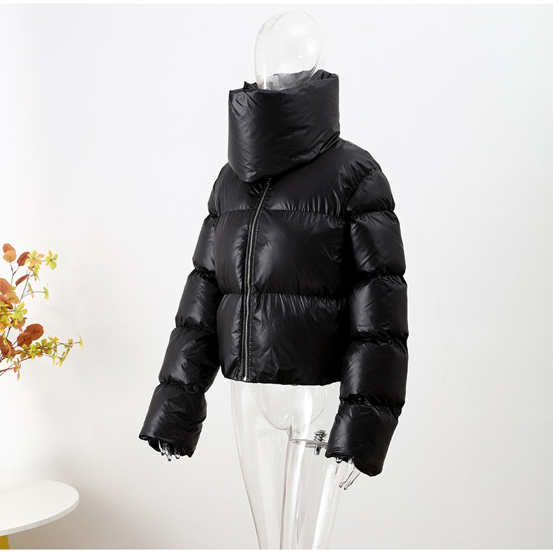 Turtleneck Down Jacket & Down Scarf by White Market