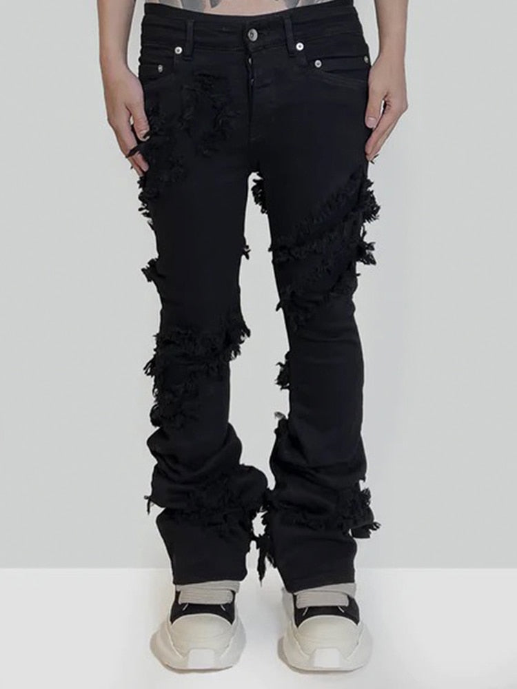 Distressed Bell Bottom Jeans by White Market