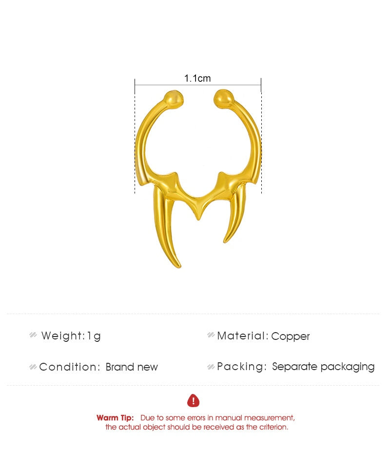 Thorn Faux Septum Ring by White Market