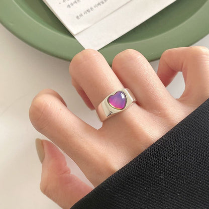 Purple Burst Heart Ring by White Market