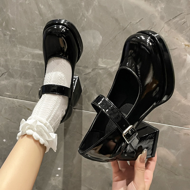 Mary Jane Platform Heeled Shoes by White Market