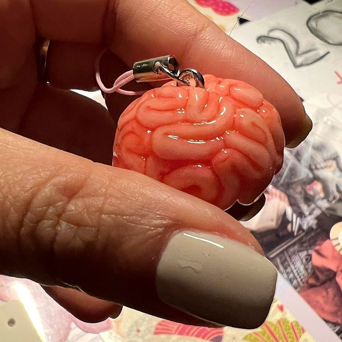 Small Smooth Brain Pendant Charms by White Market