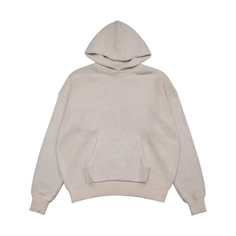 Oversized Knitted Oversized Pullover Hoodie by White Market