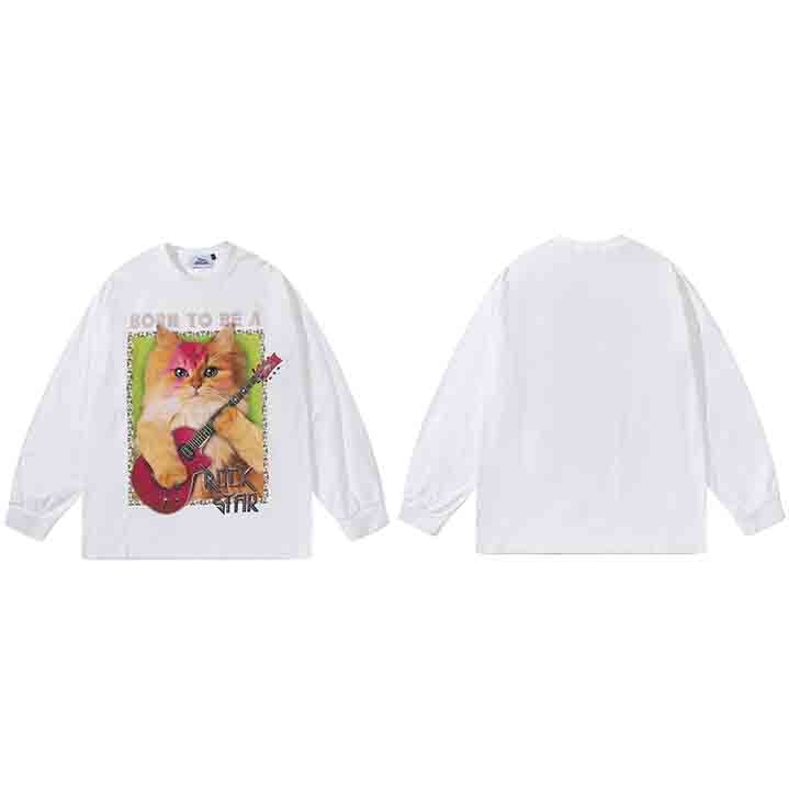 Born To Be A RockStar Kitty Longsleeve by White Market