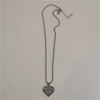 Silver Hearts Necklace Set by White Market