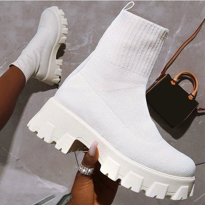 Sock Platform Boots by White Market